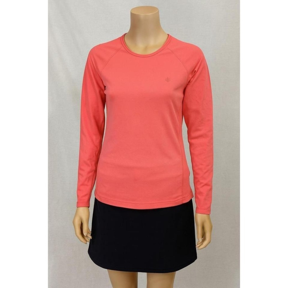 Coolibar Women's Long Sleeve UPF 50+ Swim Shirt Size Small Coral Pink Rash Guard